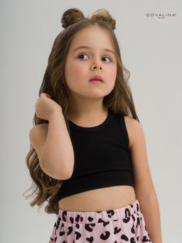 Кроп-топ лапша черный