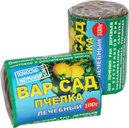 Вар Сад Пчелка-садовый вар, 100% натуральный 100гр. Для лечения ран деревьев и кустарников при омолаживании,обрезке,прививке,сломах,трещинах и солнечных ожогах. (1уп/30шт) БашИн.
