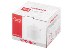 Сахарница 270 мл 9*9*10 см "Розы" + ложка