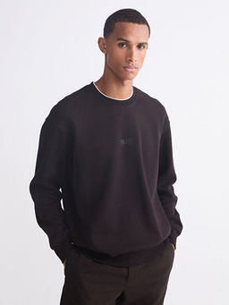 Bisiklet Yaka Erkek Kal?n Sweatshirt