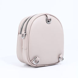 Сумка-рюкзак на молнии, 3 наружных кармана, длинный ремень, цвет серо-бежевый - Simaland фото 2