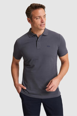 Erkek Antrasit Regular Fit Polo Yaka Basic Ti__rt
