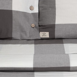 Постельное бельё Этель 2 сп Серая клетка 180х210 см, 220х240 см, 50х70-2шт,100% жатый хлопок,140гр/м2  фото 3