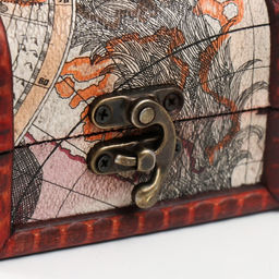 Шкатулка для украшений «Сундук. Карта», для мелочи, дерево, 6×6×9 см