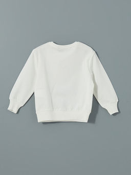 Bisiklet Yaka Bask?l? Erkek ?ocuk Sweatshirt