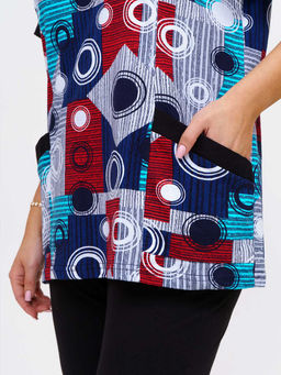 Костюм женский, цвет синий красный белый