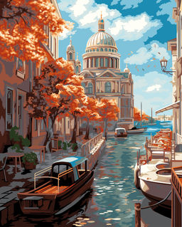 ФРЕЯ PNB/PL-298 Набор для раскрашивания по номерам 50 х 40 см Осень в Венеции