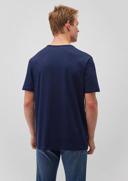 Lacivert Basic Tisort - Mavi фото 4