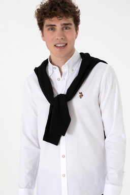 Erkek Beyaz Uzun Kollu Basic G_mlek Sepette S_rpriz _ndirim - U.s. polo assn фото 3