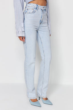 TRENDYOLMILLA Ac?k Mavi More Sustainable Yuksek Bel Flare Jeans TWOAW23JE00657  фото 11