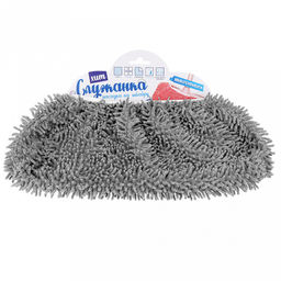 Набор "ХИТ" 21шт: насадка на швабру "Служанка" из 3-х цветов: серый - 7шт, коралловый - 7шт, голубой - 7шт, микрофибра 30х13см, на резинке, подвес-цепочка - 3шт, металл, 1м, Домашняя мода (Россия)