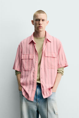 CAMISA FLUIDA RAYAS BOLSILLOS / Rosa - Zara фото 2