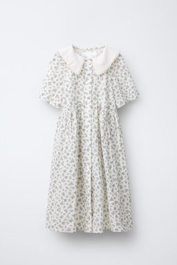 FLORAL PRINT DRESS WITH PETER PAN COLLAR
