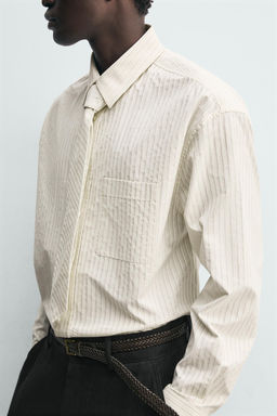 STRIPED SHIRT WITH CONTRAST TIE - Zara фото 13