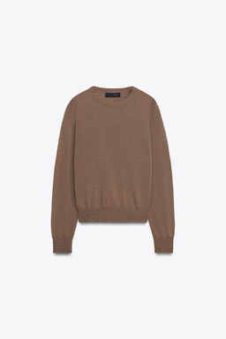 100% WOOL PLAIN KNIT SWEATER - Zara фото 5
