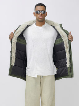 Парка мужская зимняя удлиненная с мехом цвета хаки 2606Kh - Mtforce фото 14