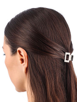 Цена за 6 шт. Крабик для волос «Брианна», прямой, 2.5 см, серебро