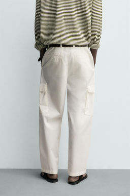 PANTAL?N CARGO REGULAR FIT / Blanco roto - Zara фото 3