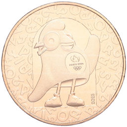 Монета 1/4 евро 2023 года Франция XXXIII летние Олимпийские игры в Париже 2024 года  Талисман Фриж