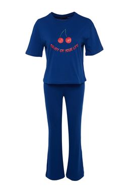 Trendyolmilla Lila %100 Pamuklu Eglenceli Bask?l? T-shirt-Pantolon Orme Pijama Tak?m? THMSS23PT00134 фото 28
