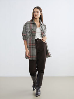 Ekose Oversize Kad?n Oduncu G?mlek Ceket