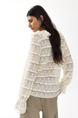 Blusa de punto efecto encaje - H&m фото 5