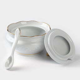 Сервиз столовый Добрушский завод «Бельё», 48 предметов, фарфор, белый