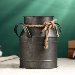 Фигурное кашпо для цветов «Кувшин Ноель», 11×11×15 см, металл, серое