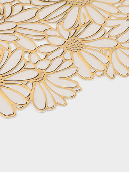 Цена за 2 шт. Салфетка сервировочная на стол Доляна, 45×30 см, бело-золотая