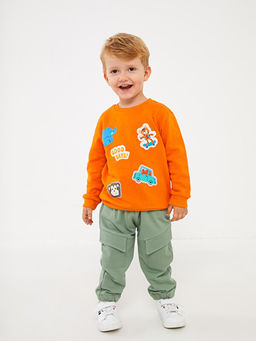 Bisiklet Yaka Bask?l? Erkek Bebek Sweatshirt - Waikiki фото 3