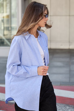 Рубашка оверсайз в полоску хлопковая