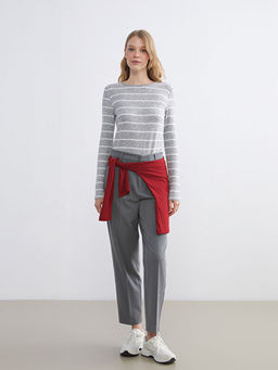 Bisiklet Yaka ?izgili Kad?n Ti??rt