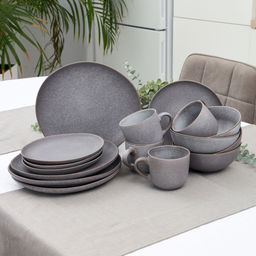 Набор столовый JEWEL Грей 16 предмета (керамика) (ПС00121-06)(ПС0024-65) /JEWEL/
