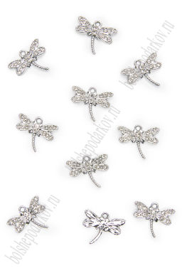 Подвеска металл Стрекоза №1 (10 шт) SF-7343, серебро - Больше подарков фото 2