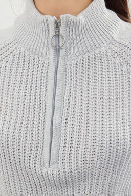 K?rm?z? Crop Fermuarl? Dik Yaka Basic Triko Kazak TWOAW22KZ1632 - Trendyolmilla фото 20