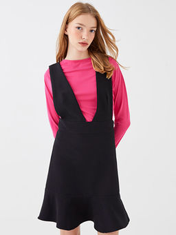 Kad?n V Yaka D?z Kolsuz Elbise