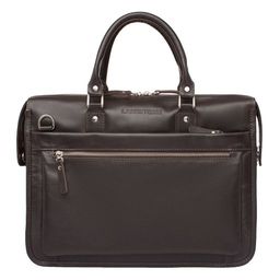 Кожаная деловая сумка для ноутбука Halston Black