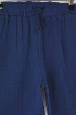 Lacivert Erkek Cocuk %100 Pamuk Basic Beli Lastikli Muslin Dokuma Sort & Bermuda TKDSS25SR00032 - Trendyolmilla фото 2