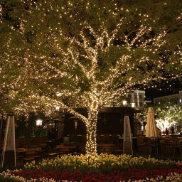 Гирлянда для улицы 11м 120 ламп LED чёрный провод, 8 реж, IP-54, Теплый белый (возможность соединения)