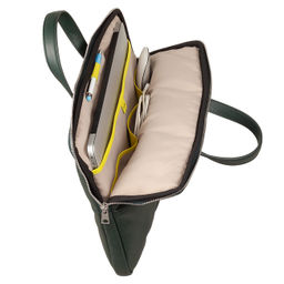 Итальянская кожаная сумка-портфель для ноутбука DuDu серии Togean | зеленый