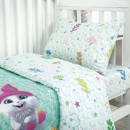 Милаш Детский/Пододеяльник: 1 шт. - 147*112; Простыня: 1 шт. - 150*110; Наволочка: 1 шт. - 40*60; Поплин ясельный