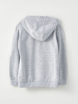 Kap??onlu Basic Uzun Kollu Erkek ?ocuk Fermuarl? Sweatshirt - Waikiki фото 2