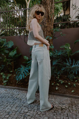 Z1975 RIPPED STRAIGHT MID-WAIST JEANS - Zara фото 5