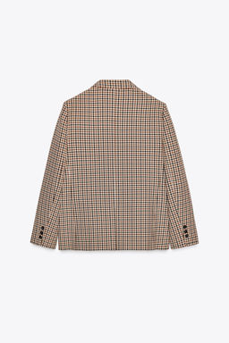 ZW COLLECTION CHECK STRAIGHT BLAZER - Zara фото 7