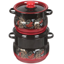 ЭМ_Набор кастрюль груш. 2 пр РЯБИНКА №10 арт. N10L05 СибТ/ОБКЛ