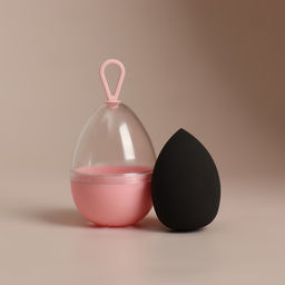 Цена за 2 шт. Спонж для макияжа «Капля», 6×4 см, увеличивается при намокании, в футляре, чёрный