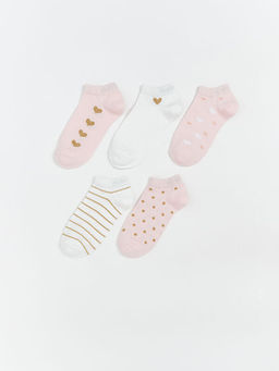 Desenli K?z ?ocuk Patik ?orap 5li