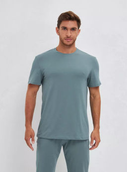 KM1813 Пижама: брюки и футболка ГОЛУБОЙ