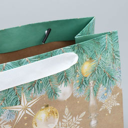 Пакет крафтовый горизонтальный Счастья в Новом году, MS 23 х 18 х 10 см - Дарите счастье фото 5