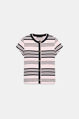 TOP RAYAS BOTONES / Rosa